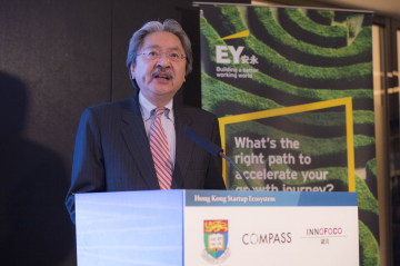 FS Mr John Tsang addressing the audience at the conference