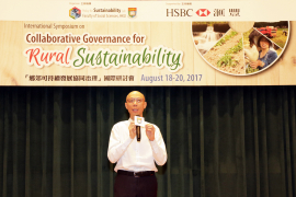 Mr Wong Kam-sing, Secretary for the Environment of the Government of the Hong Kong Special Administrative Region, delivers an officiating speech at the Opening Ceremony of the Symposium.