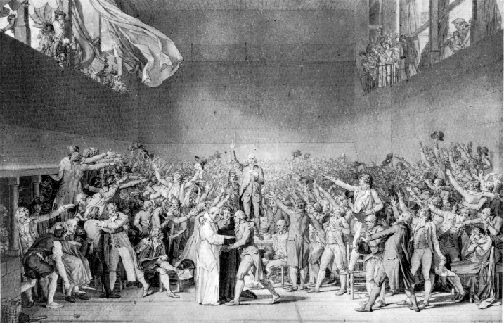 The Tennis Court Oath, 20 June 1789, Versailles, France,