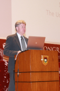 Professor John P. Burns, Dean of Faculty of Social Sciences at HKU, gives the keynote address at the ceremony.