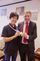 2014 Asian Games gold medal winner HKU Arts student Hayley Chan back to HK