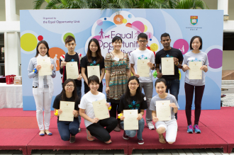 Ms Yu Chui Yee officiated at the Opening Ceremony of the Equal Opportunities Festival 2014 and presented award certificates to the Senior Equal Opportunity Student Ambassadors.