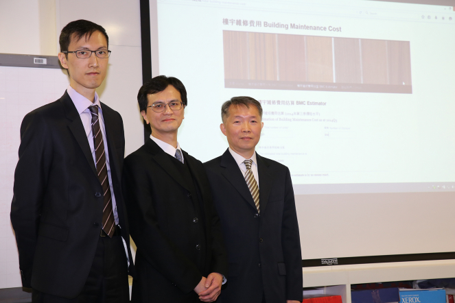 (From left to right) Dr. Kelvin S.K. Wong, Associate Professor, Department of Real Estate & Construction, HKU, Professor K.W. Chau, Head and Chair Professor, Department of Real Estate & Construction, HKU, Dr. Daniel C.W. Ho, Associate Professor, Department of Real Estate & Construction, HKU