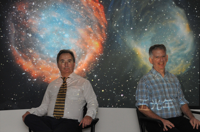 With the new method to estimate more accurate distances between planetary nebulae and the Earth developed by Dr David Frew (right), Professor Quentin Parker (left) and Dr Ivan Bojicic, the ghostly and beautiful planetary nebulae finally get more meaningful physical presence. 