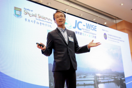 Dr. Frederick Lee, Project Co-Investigator of JC-WISE, introduces the Project at the Ceremony.