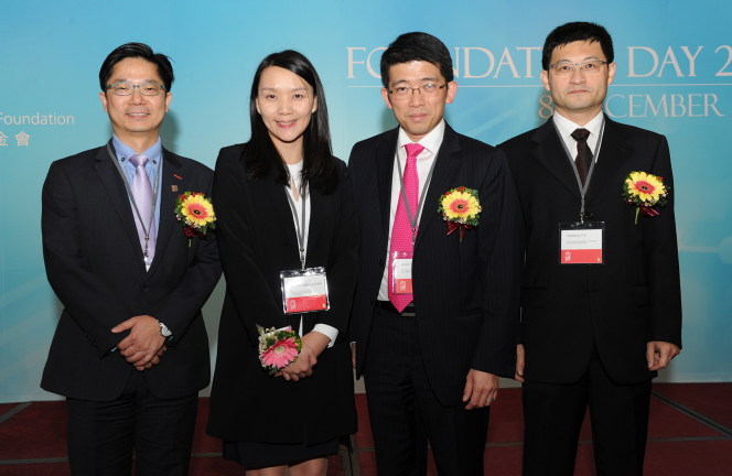 (From left) Professor Leo Lit Man POON, Dr Carmen Chak-Lui WONG, Professor Anskar Yu Hung LEUNG and Professor Xiaodong CUI