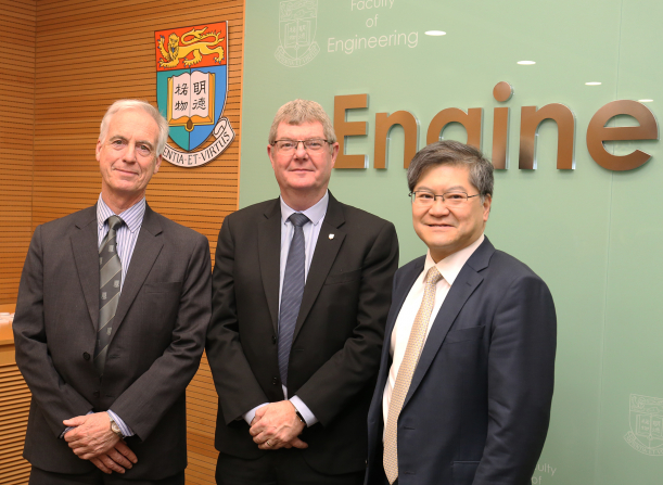 Representatives from the University of Cambridge and the University of Hong Kong introduce the “HKU-Cambridge Undergraduate Recruitment Scheme (Engineering and Computer Science)”. (From left) Dr. Cheung Kie-chung, Assistant Dean of Engineering (Undergraduate Admissions), HKU; Professor John A. Spinks, Senior Advisor to the President and Director of Undergraduate Admissions, HKU; Professor David Cardwell, Head of Department of Engineering, University of Cambridge; and Professor Norman C. Tien, Dean of Engineering, HKU.
