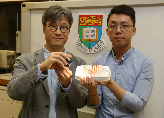 Professor Alfonso Ngan and Dr Kwan Kin-wa introduce the new actuating material powered by light. 