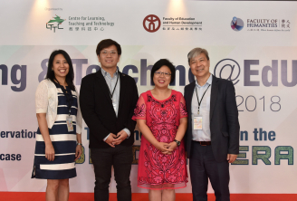 Group photo of the project team. From left: Dr Julie Chen, Professor Ricky Kwok, Professor Christina Yu and Professor SC Kong.
