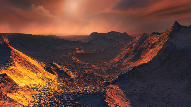 Artist’s impression of the planet’s surface. (Image credit: ESO - M. Kornmesser. Licence: Creative Commons with Attribution)