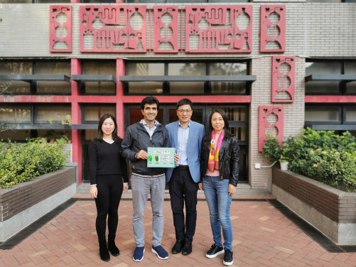 The research team (from the left) Dr Haibo Wang, Dr Mohamad Koohi-Moghadam, Professor Hongzhe Sun and Dr Hongyan Li at the Department of Chemistry, HKU 