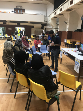 Faculty of Dentistry student demonstrated brushing technique to participants on 23 February 2019 at Islamic Kasim Tuet Memorial College Chai Wan