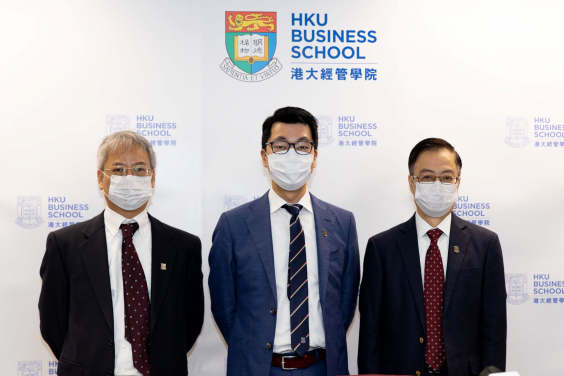 Professor Heiwai Tang, Professor in Economics and Associate Director, Hong Kong Institute of Economics and Business Strategy (Middle), Dr. Stephen Chiu, Associate Professor in Economics (Left) and Dr. Maurice Tse, Principle Lecturer in Finance (Right) shared their response towards the 2021-22 Budget Speech in the press conference organised by the HKU Business School today.<p>
