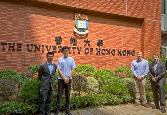 The research team (from left) Professor Anderson Shum and Wei Guo, Department of Mechanical Engineering, Faculty of Engineering, and Dr Andrew B. Kinghorn and Professor Julian A. Tanner, School of Biomedical Science, Li Ka Shing Faculty of Medicine