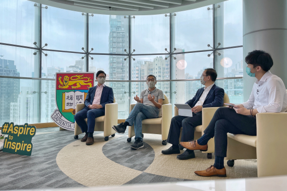 (From left) Dr Joshua Ho, Programme Co-Director of Bachelor of Science in Bioinformatics, HKU; Mr Albert Wong, Chief Executive Officer, Hong Kong Science and Technology Parks Corporation; and Professor Bennett Yim, Director of Undergraduate Admissions and International Student Exchange, HKU
