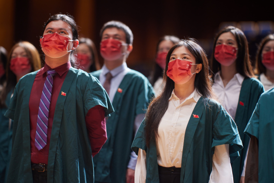 HKU holds flag-raising ceremony to celebrate the 73rd anniversary of the founding of the People’s Republic of China