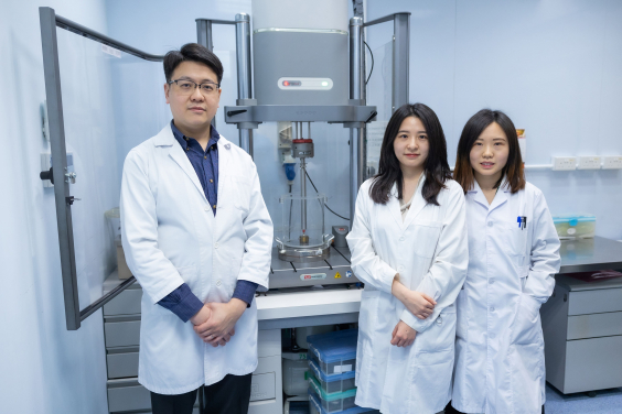 Research team members (from left), Dr James Tsoi, PhD students Yanning Chen and Xuedong Bai.