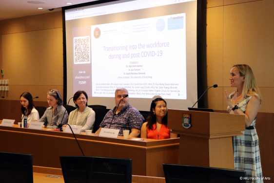 Associate Professor Dr. Olga Zayts-Spence, Director of HKU RIICH (at the right), introduced the Interactive Panel Discussion, welcomed and thanked all distinguished speakers and participants.
 