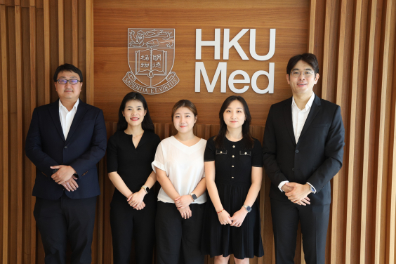 The research team: (from right) Dr Youngwon Kim, Mengyao Wang, Haeyoon Jang, Dr Shan Luo and Dr Shiu Lun Au Yeung